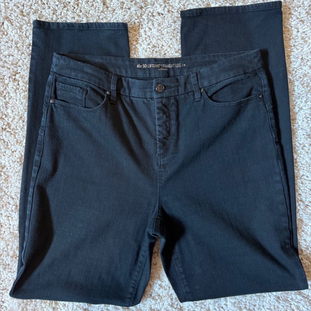 Chico’s So Lifting Straight Leg Jeans - Black, Sz 2 Regular (12)